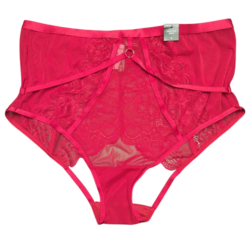 Torrid NWT Red High Waist Open Bum Panty